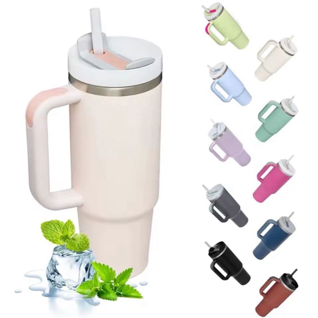 Caneca Com Alça Copo 1200ml Com Tampa Dupla Camada Mantem Gelado C/ logomarca Perfeito