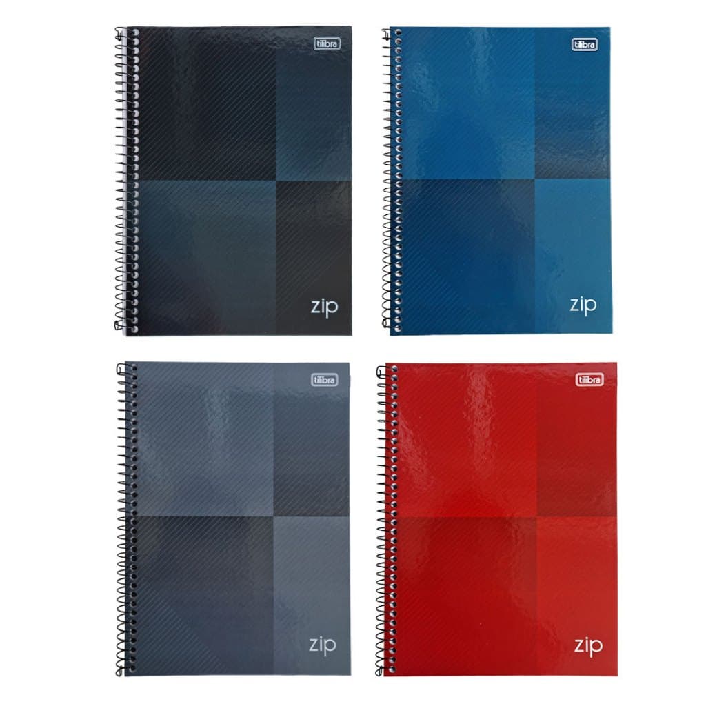 4 Cadernos 1 Matéria 80 Folhas Zip Colors Tilibra