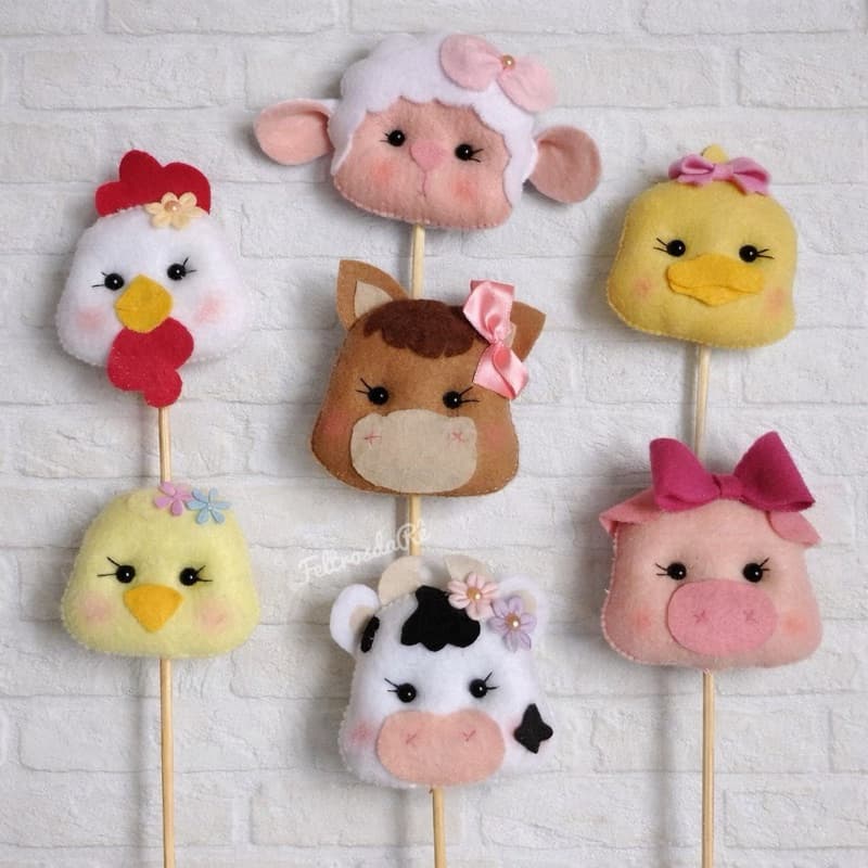 bichinhos fazendinha no palito para festa (7unidades)