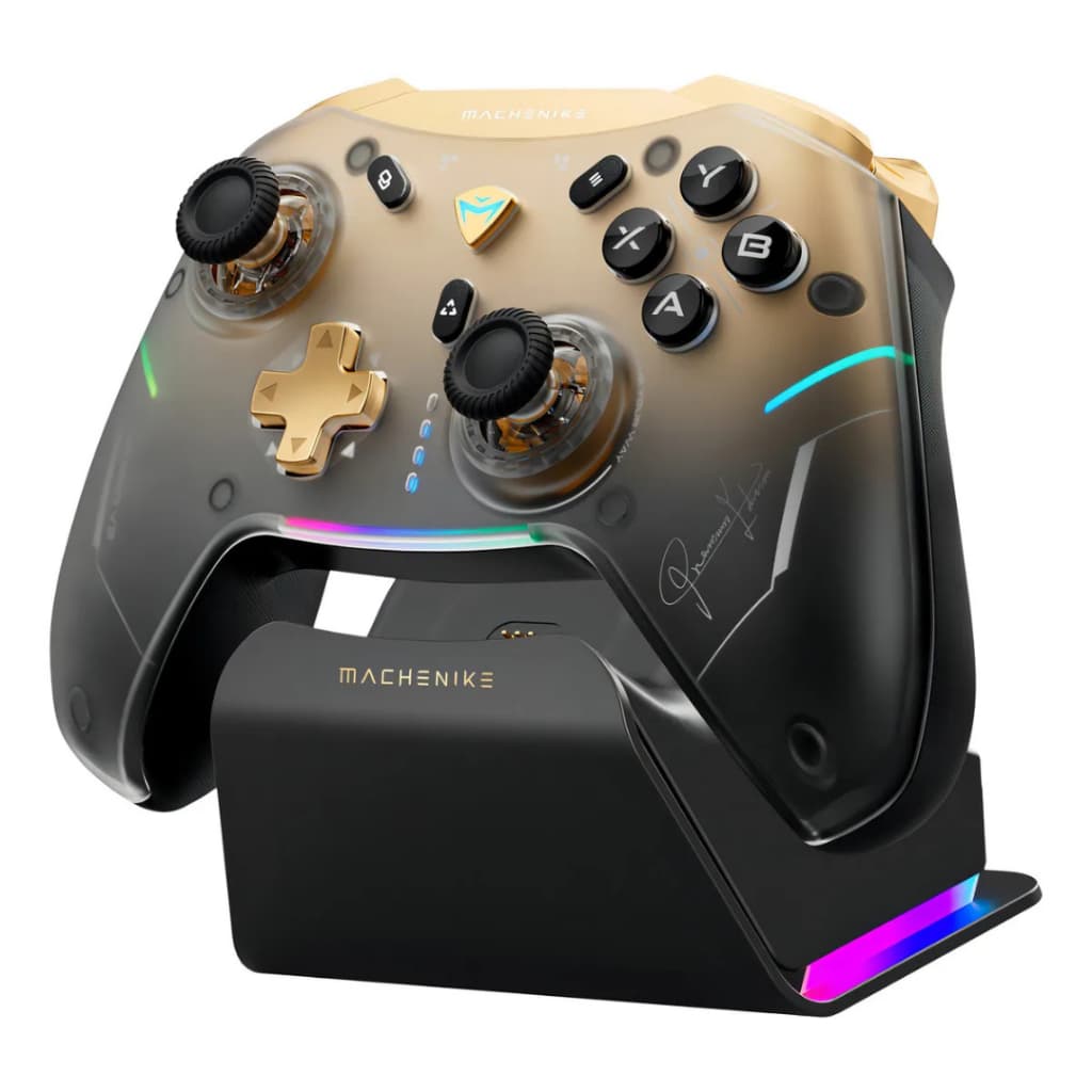 Controle Gamer Machenike G5 Pro V2 Dourado com Dock | Edição de Colecionador Premium