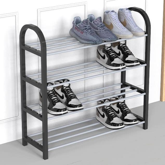 Sapateira Vertical 4 Andares Organizador Multiuso Desmontável Sapatos Tênis Sandália