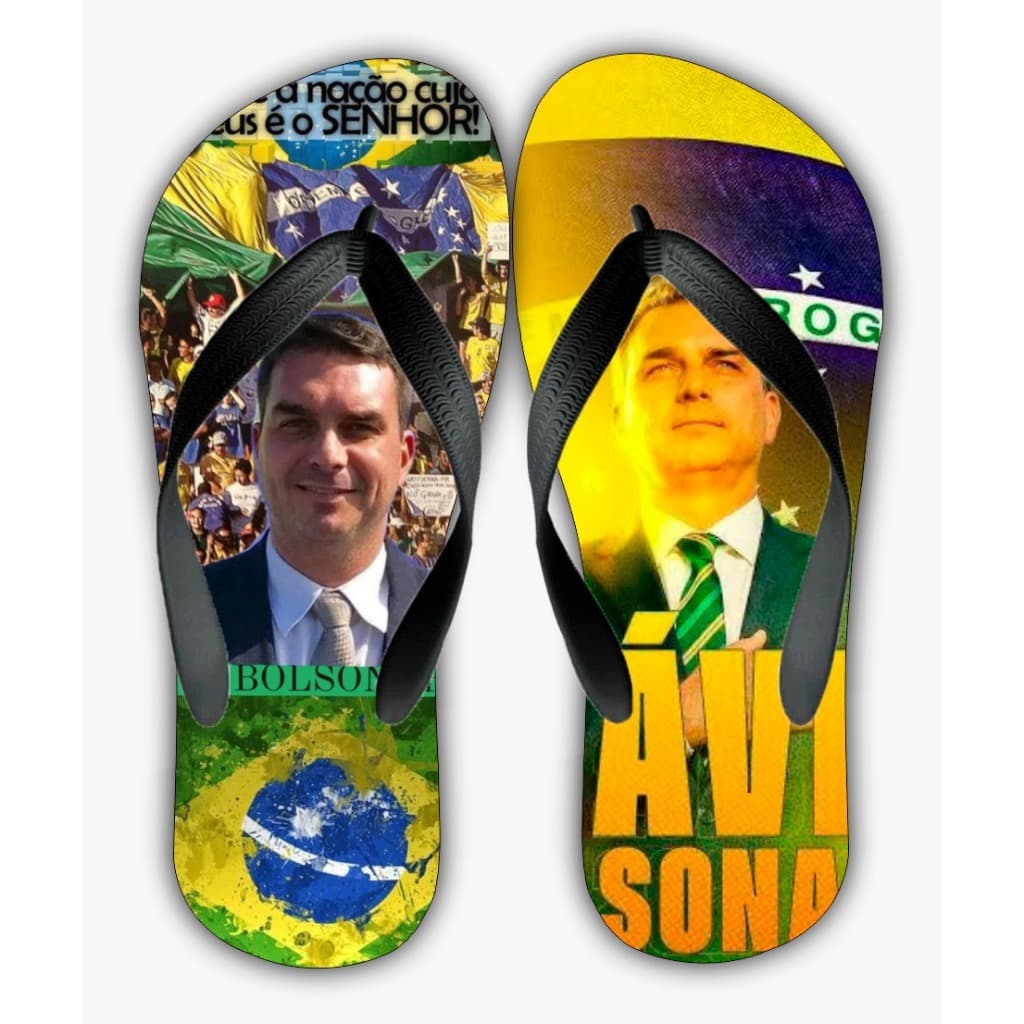 Chinelo Flavio Bolsonaro Brasil Adulto e Infantil Muitas Estampas