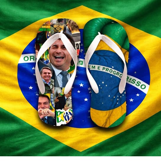 Chinelo Estampa Flavio Bolsonaro Brasil Adulto e Infantil