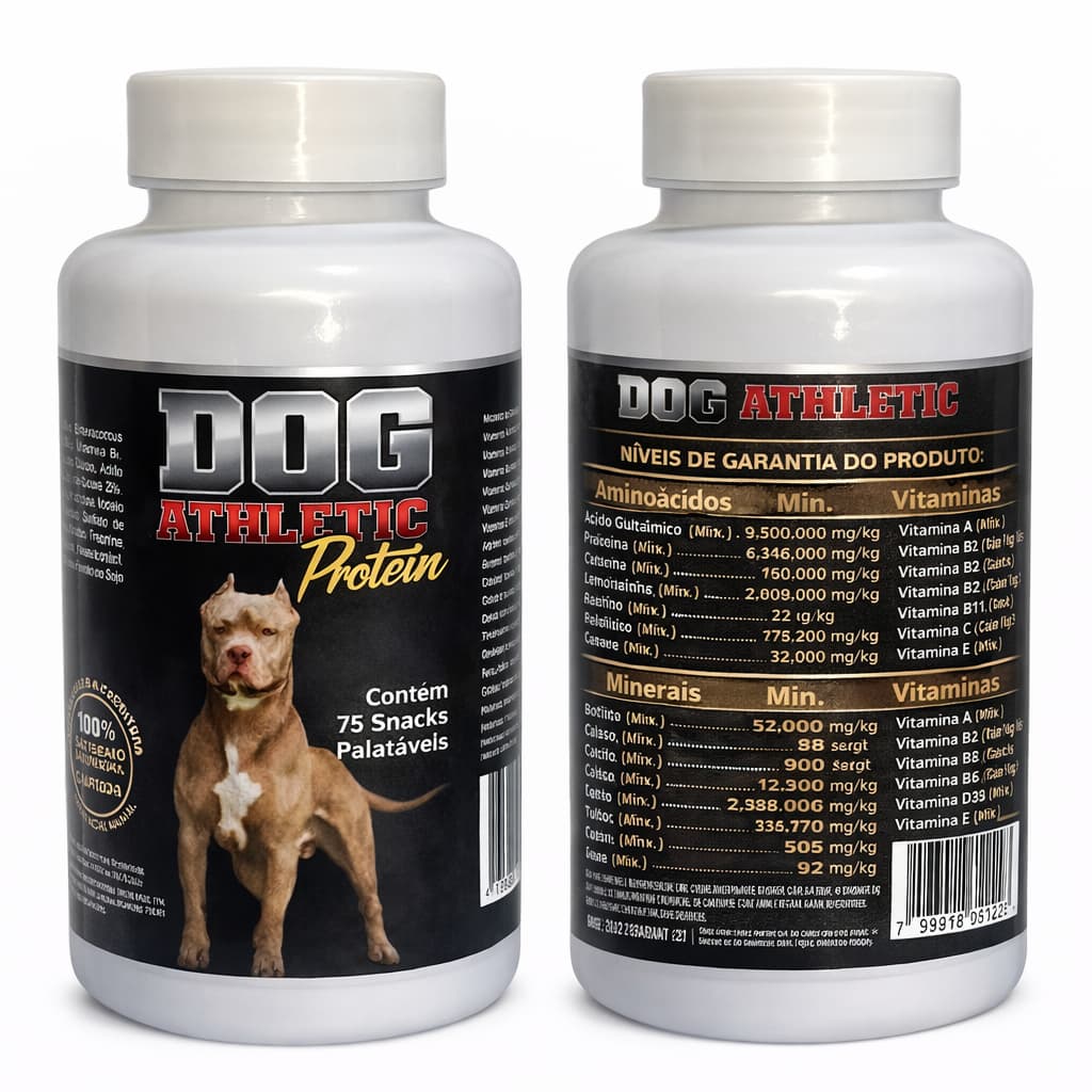 Dog Athletic Protein Suplemento Alimentar Natural para Cães – Proteínas, Vitaminas e Aminoácidos