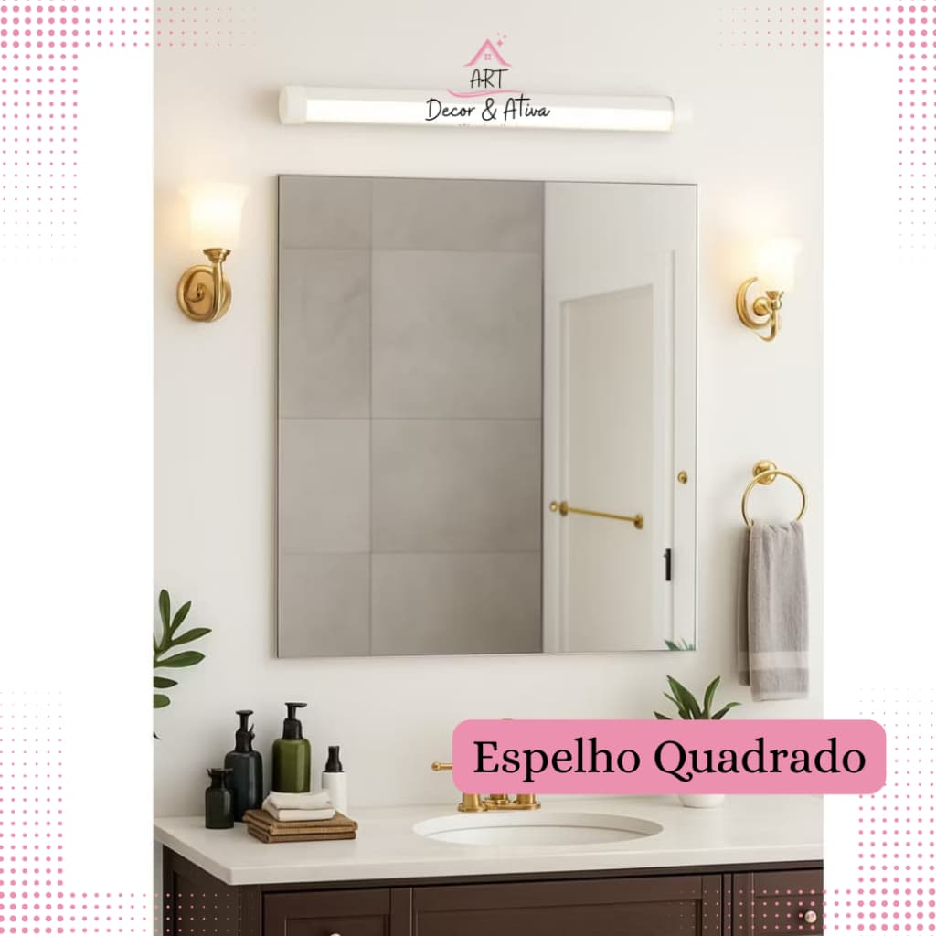 Espelho quadrado sem borda