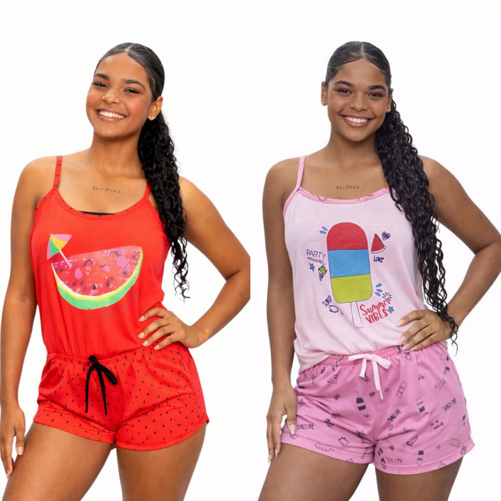 Pijamas Femininos Baby Doll Modelo Alcinha  Nova Coleção verâo 2025