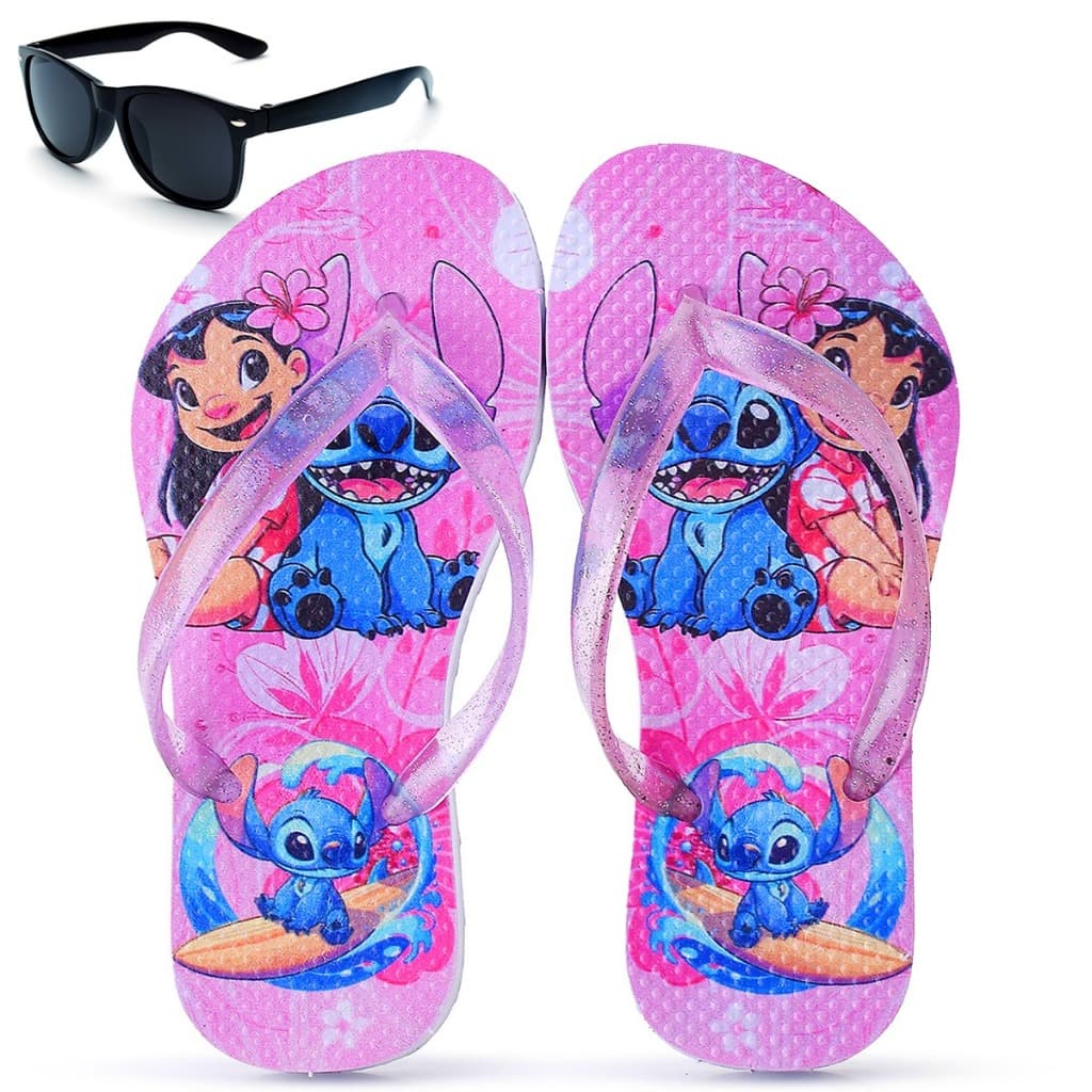 Kit Chinelo Infantil Stitch Casual + Óculos Infantil Henry Kids