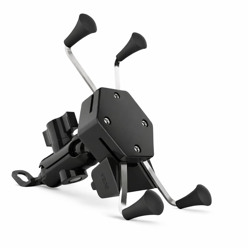 Suporte de Celular para Moto Universal com Carregador USB Fixação no Guidão para Smartphone e GPS