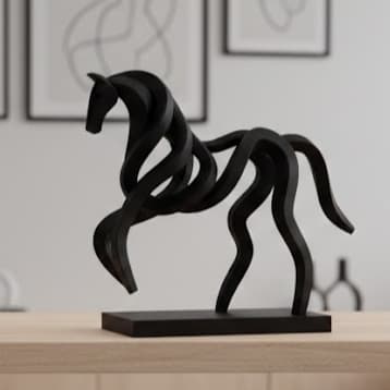 Escultura Cavalo Minimalista Decorativo Moderno Estátua Luxo Sala Escritório 16cm