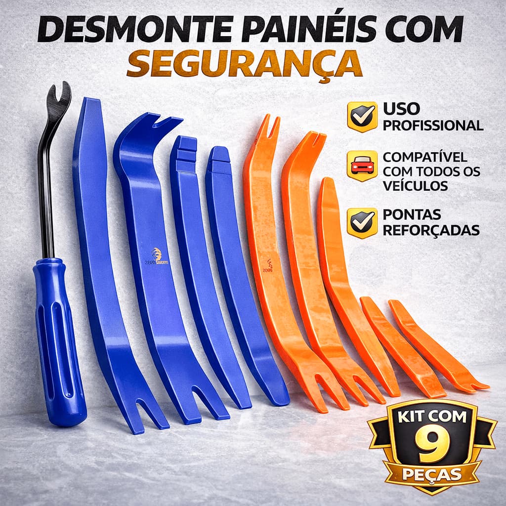 Espátulas Nylon Automotivo Remove Painel Sem Danificar 9 peças
