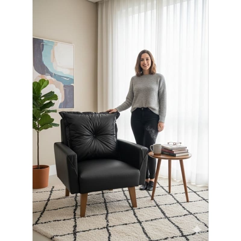 Poltrona Canadá Marrom sofá cama portátil -JP ESTOFADOS casa decoração salão manicure escritório decoração promoção