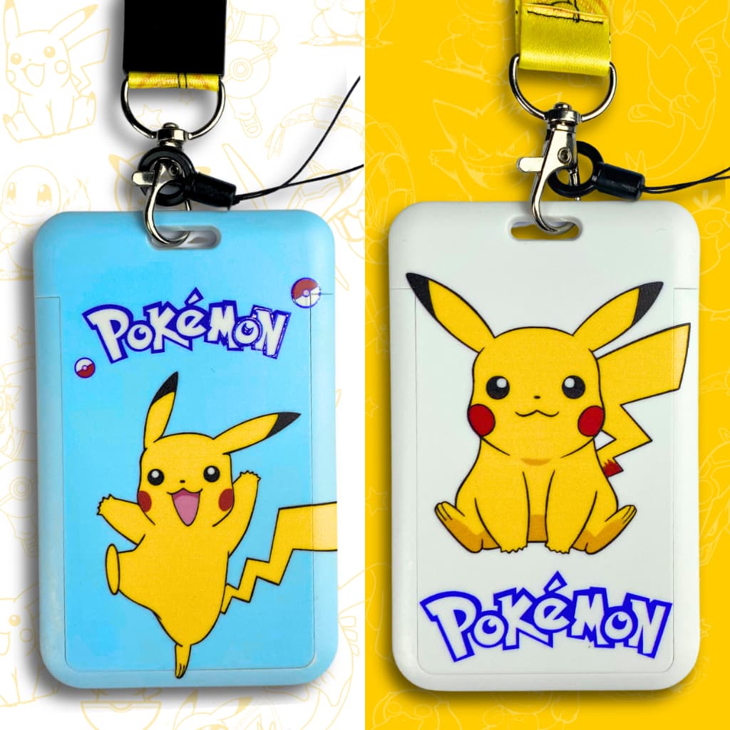 Porta Crachá Pikachu | Papelaria Fofa Kawaii Pokémon | Acessório Escolar e Trabalho