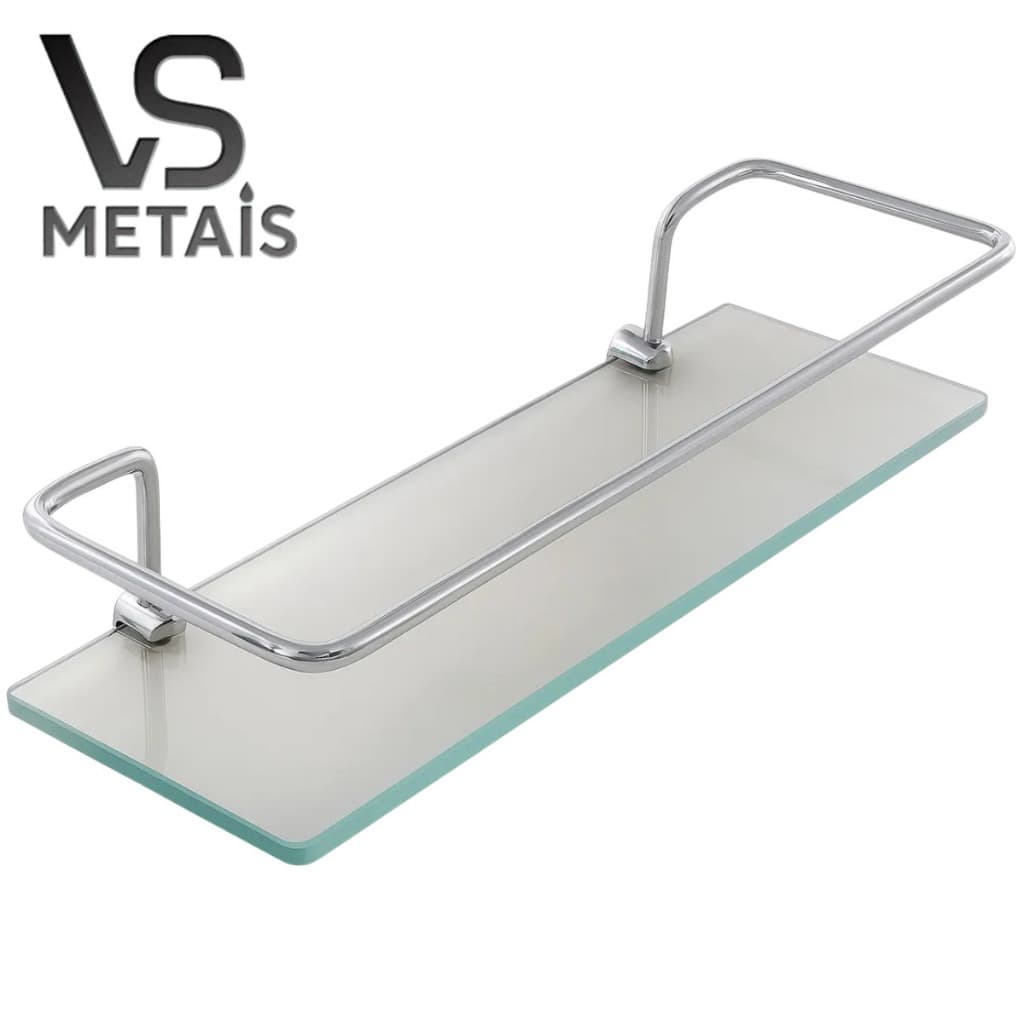 Porta Shampoo Reto Luxo Prateleira Vidro Para Banheiro Ou Cozinha Organizador De Box