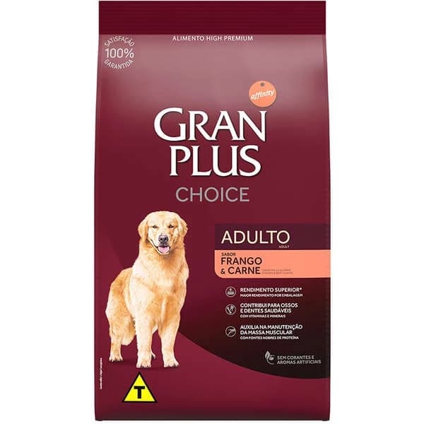 Ração Granplus Choice Frango E Carne Cães Adultos 10,1kg um