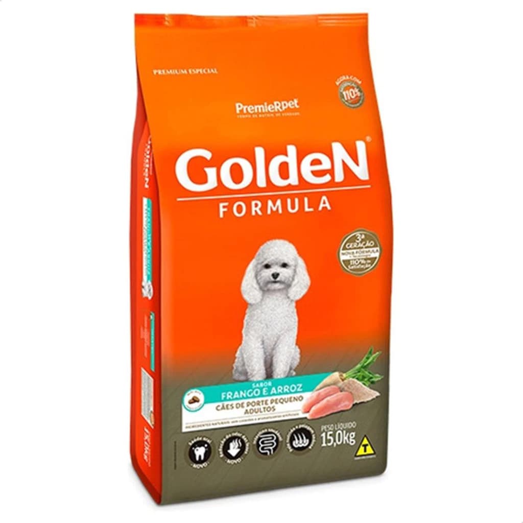 Golden Fórmula Mini Bits Cães Adultos Frango E Arroz Raças Pequenas - 15kg