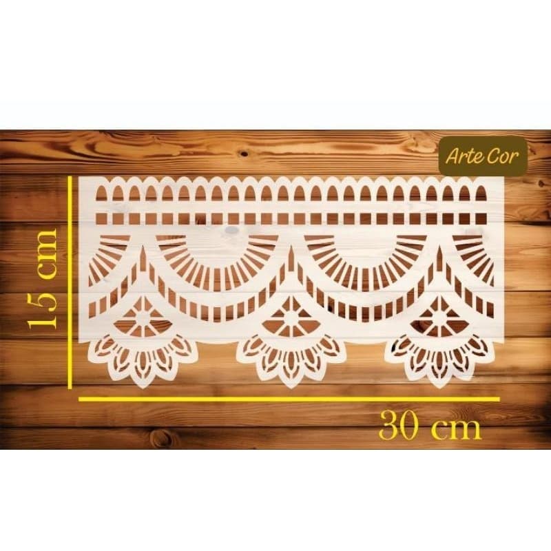 Molde Estêncil Barrado Crochê com 30 x 15 cm / n.98