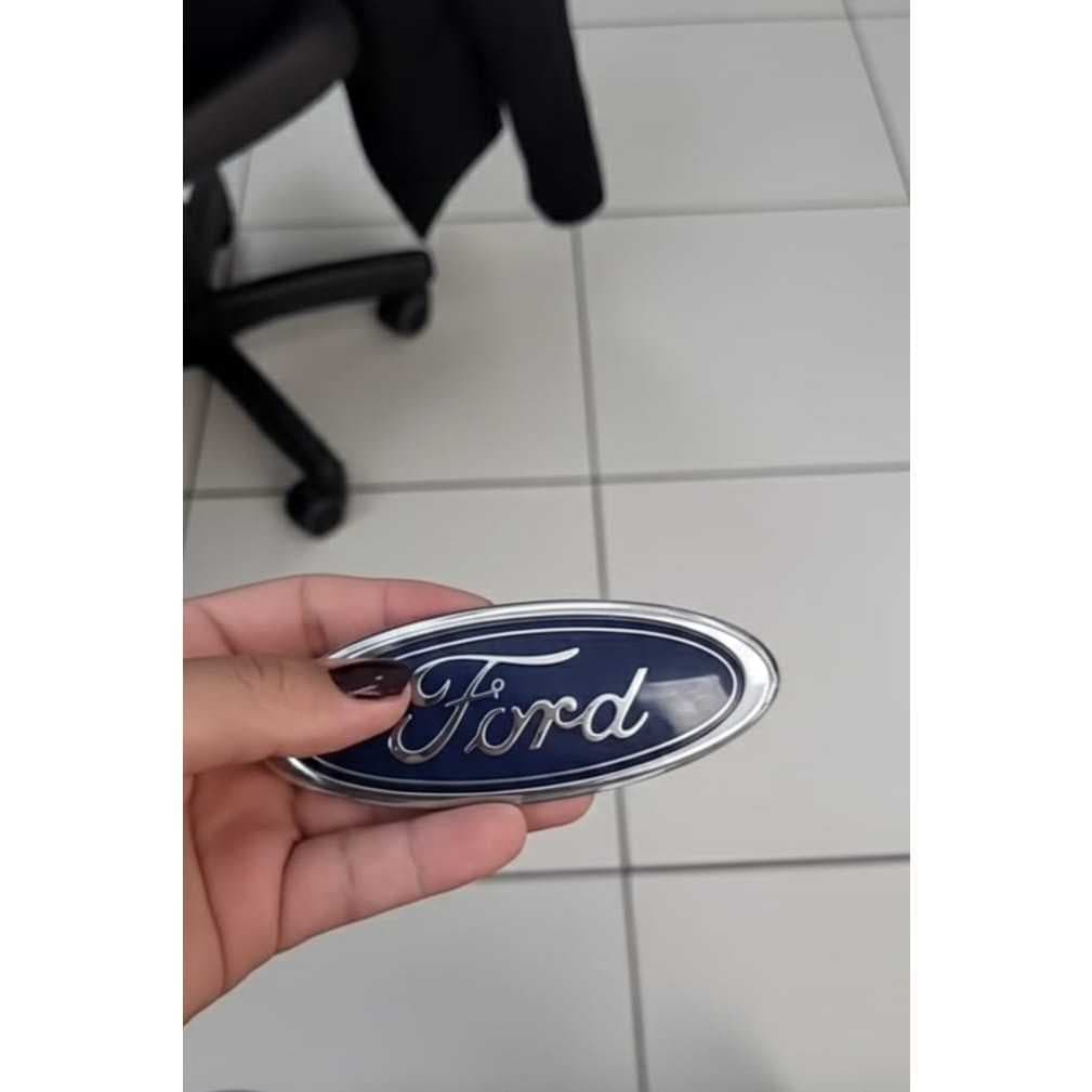 Emblema Ford Azul Novo 11,5cm – Logotipo Mala ou Grade (Belina Escort Ka Del Rey Courier Pampa)