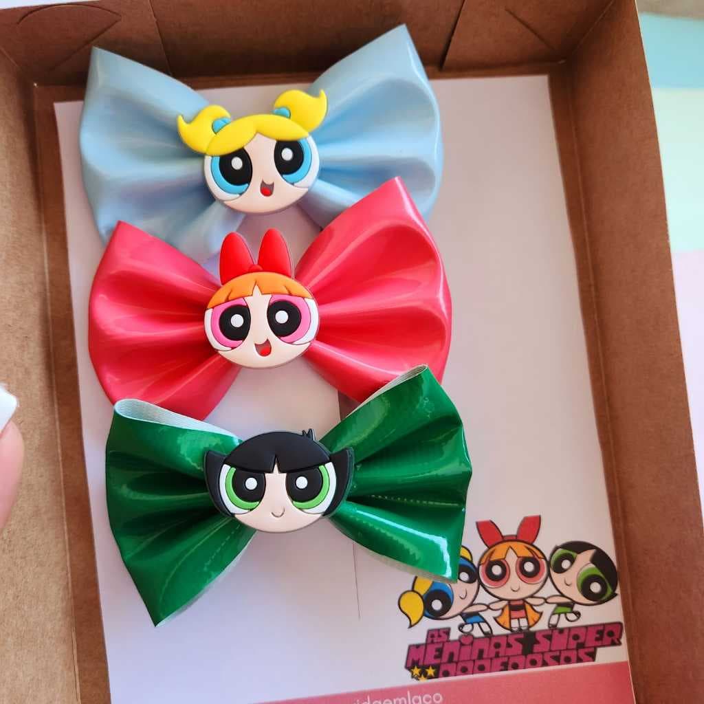 Laços Meninas Super Poderosas Laço de cabelo infantil Docinho Lindinha Florzinha