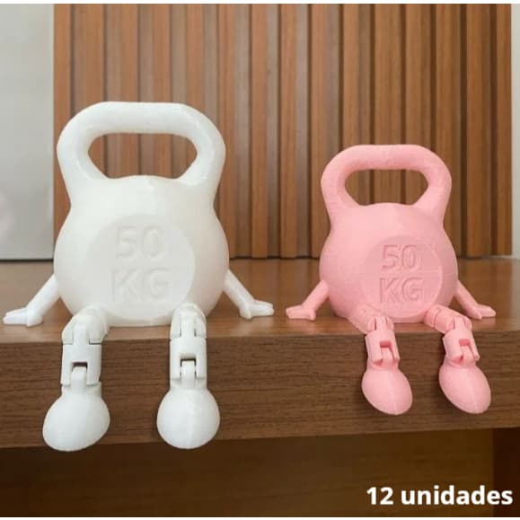 Peso Articulado 50kg Decoração Fitness Kettlebell Academia 12unid