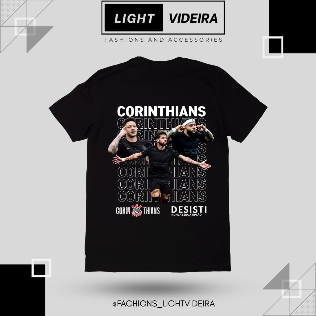 Camiseta Corinthians 100% Algodão Premium, Camiseta futebol timão fiel blusa com estampa exclusiva