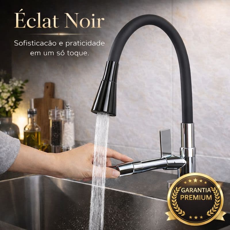 Torneira Mesa Silicone Flexivel Com Ducha Cozinha Preta Alta Resistencia