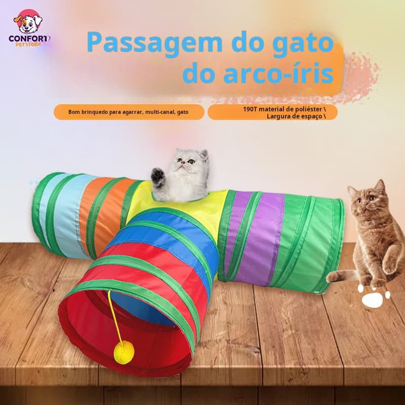 Túnel Interativo para Gatos Brinquedos para gatos, túnel de brincar para gatos, com bola para gatos