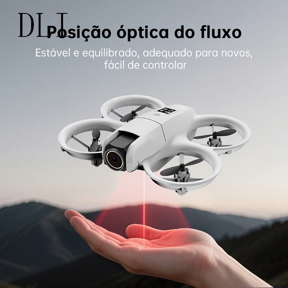 DLI Mini Drone Neo Com Dual Câmera 4k Full Hd Wifi Cor Cinza 2 Baterias