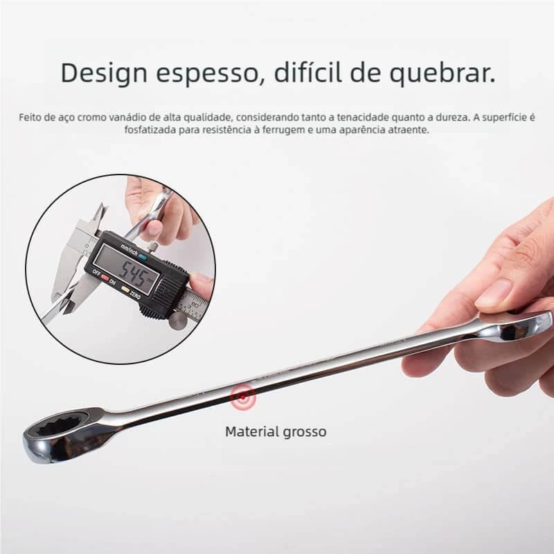 Chave Combinada Catraca Cromo Vanadium Profissional - 1 Unidade (Unidade)