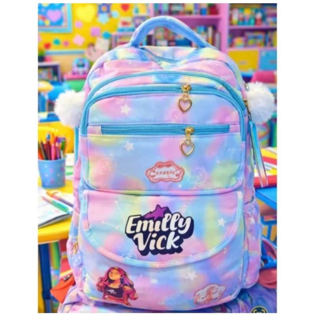 Mochila Escolar EMILLY VICK Reforçada confortável Alças Acolchoadas Leve casual Feminina