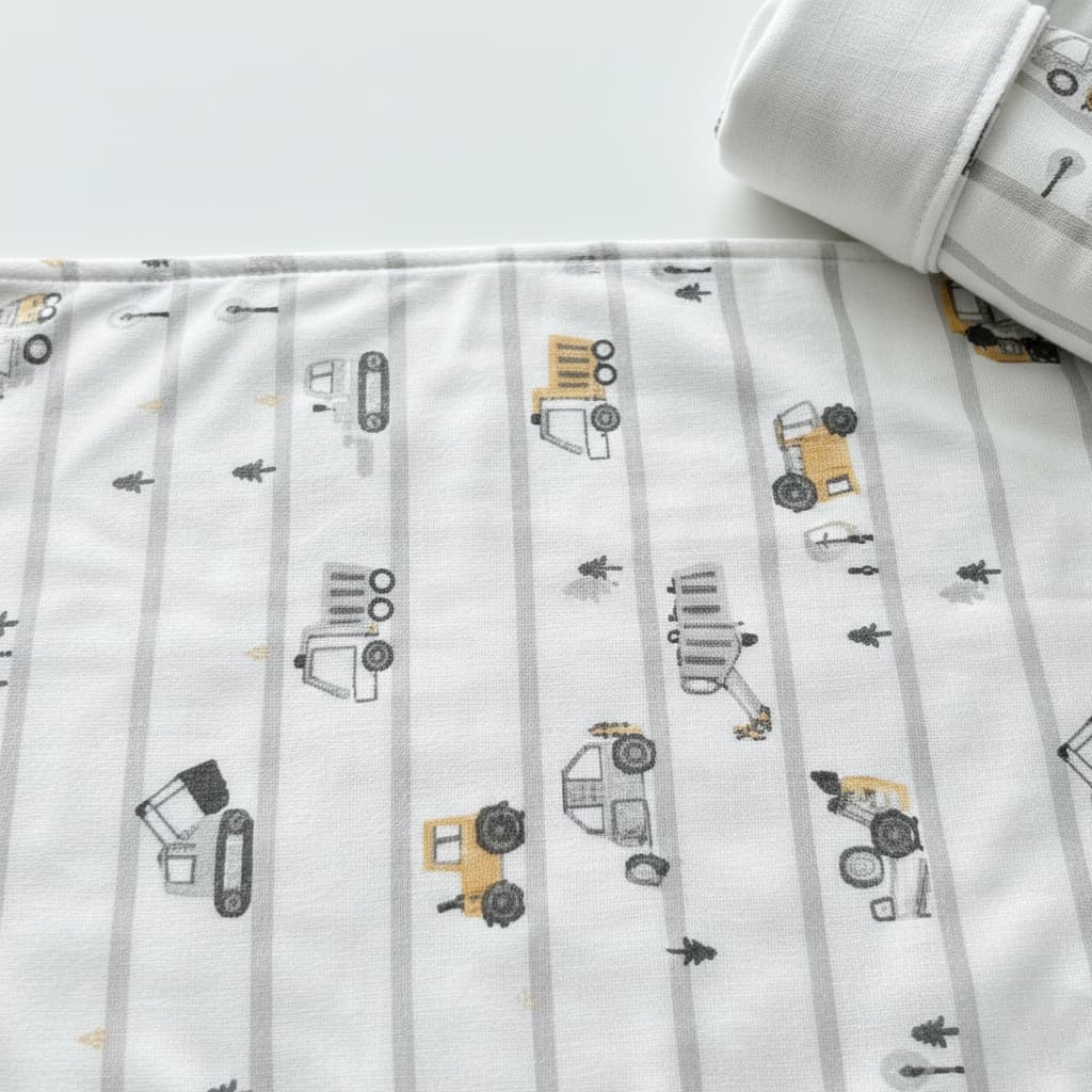 Kit 03 Pano De Boca Bebê Menino Plush Estampado de Tratorzinho Toalha Confortável Enxoval Premium