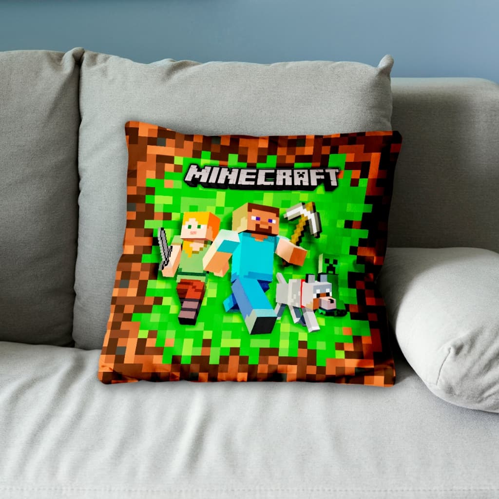 Capa Personalizada Tema Minecraft Jogo Decoração Para Casa 40x40 Sem Enchimento