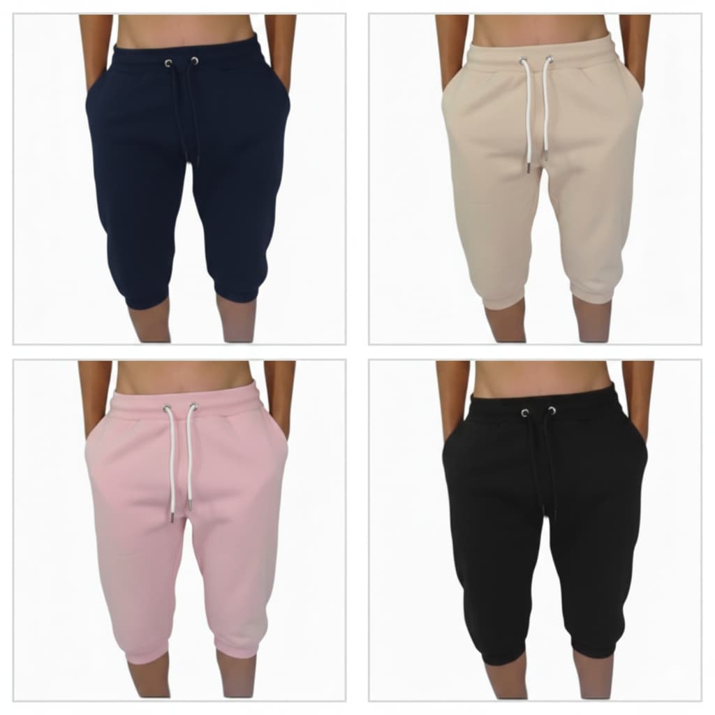 Bermuda Moletinho Skinny Masculina Jogger Unissex OU Kit Camiseta e Bermuda Moletinho