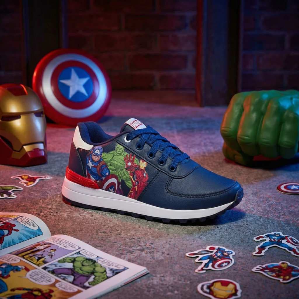 Tênis Infantil Vingadores Marvel Original Menino Azul Escola e Passeio