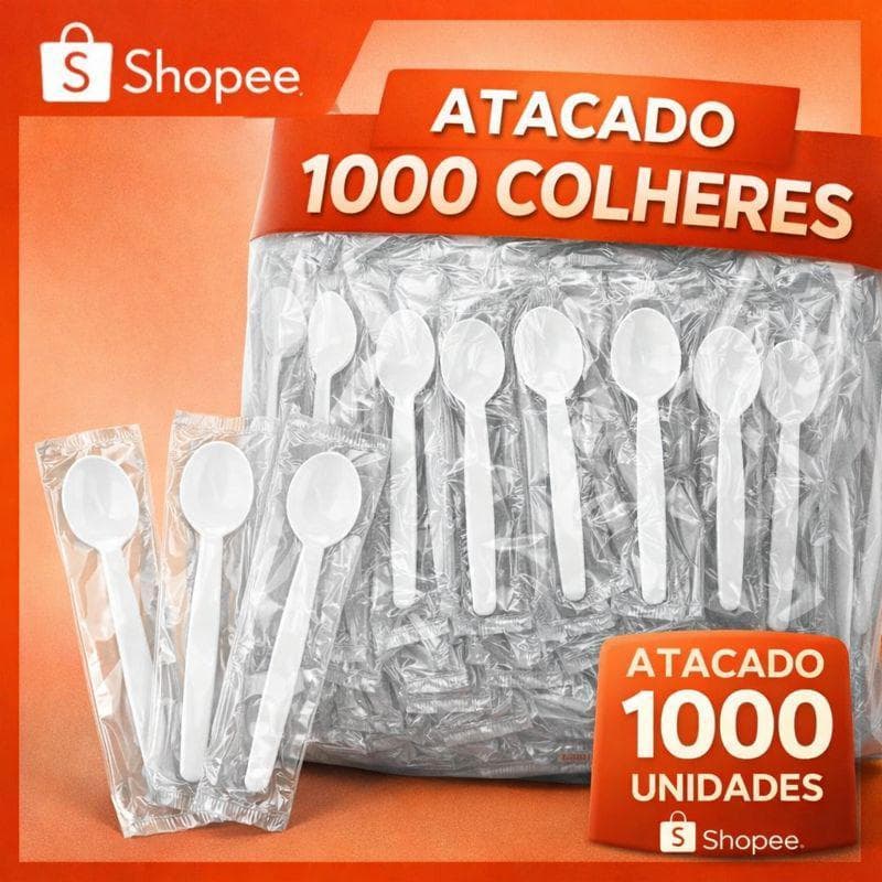 Colher de Sobremesa 1000 unidades ATACADO Embaladas Individualmente para Delivery
