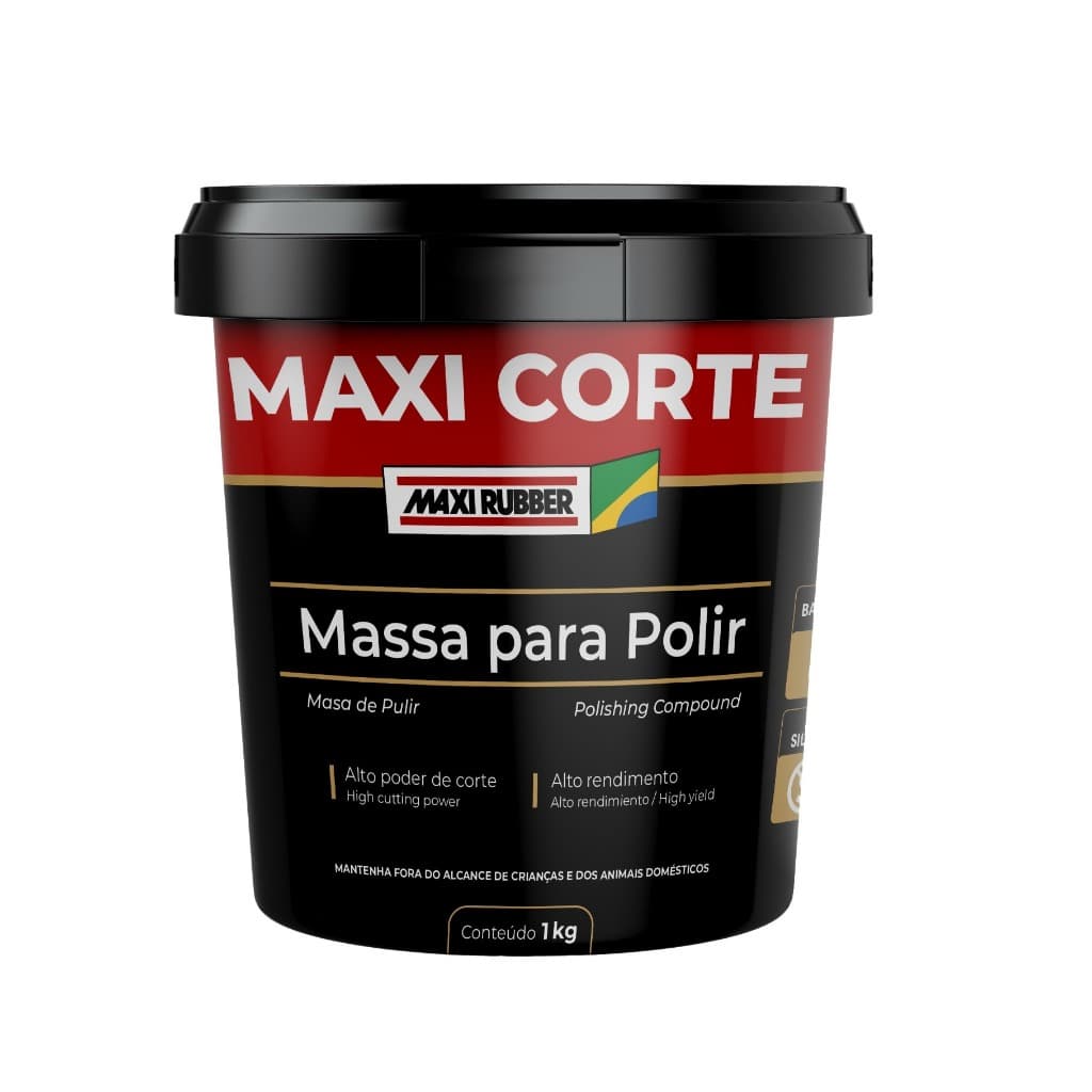 Massa De Polir Maxi Corte Nº 2 Maxi Rubber 1kg Sem Silicone