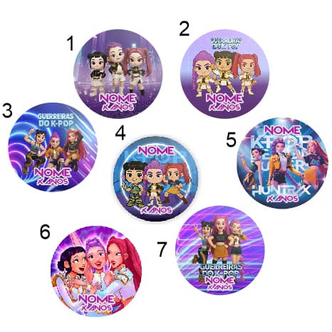 Adesivos Papel Fotográfico 4cm x 4cm Guerreiras do KPOP Personalizado