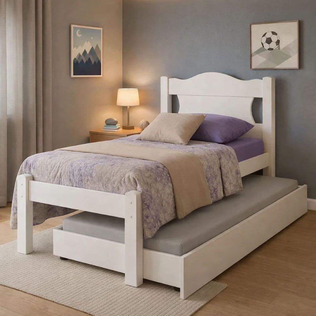 Cama Solteiro Munique com Cama Auxiliar Embutida