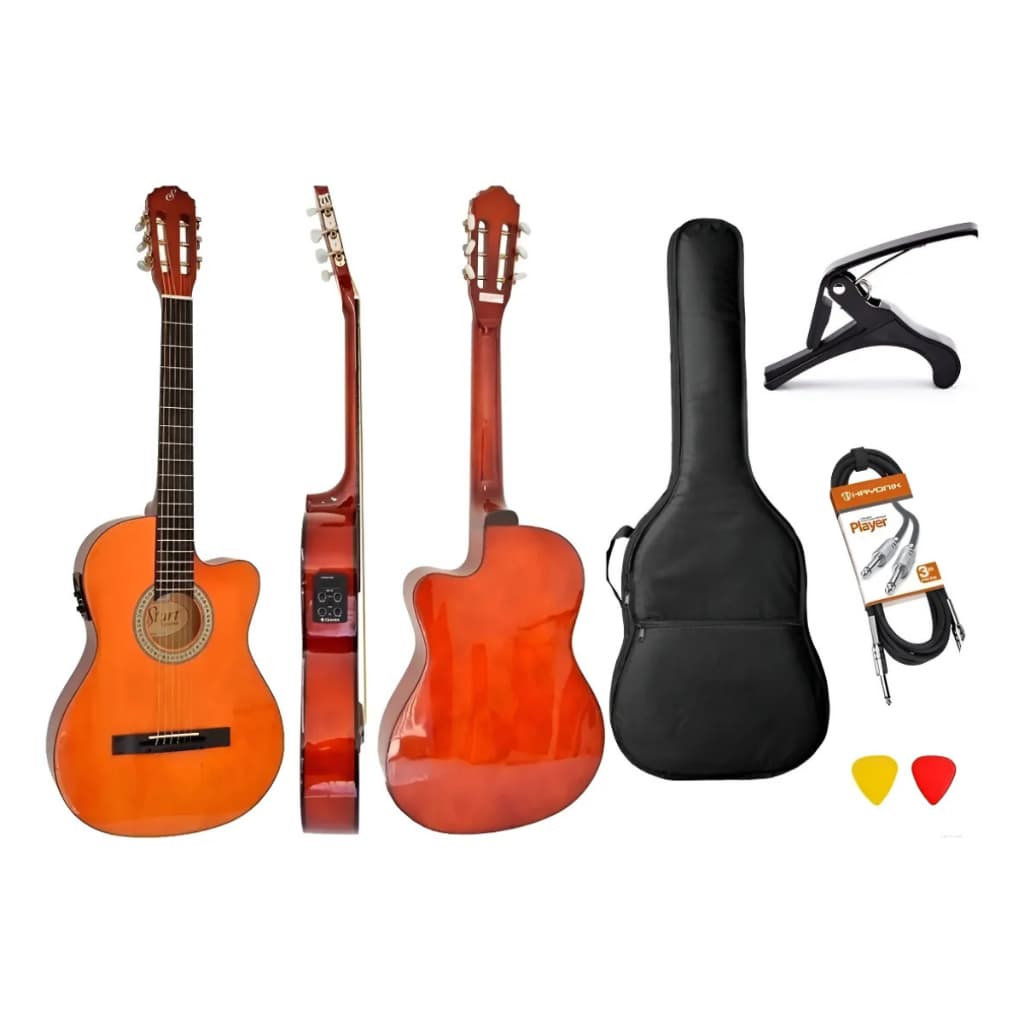 Violão Elétrico Giannini Sf14 Aço Flat Kit Capa E Acessorios