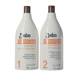 Kit Escova Progressiva Alisamento Natural Lise 2x1L Vita Lise shampoo e gloss redutor de volume