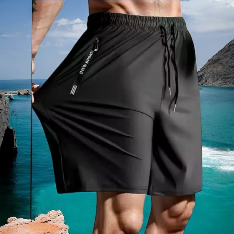 Bermuda Masculina Dry Fit Preta com Tecido Secagem Rápida