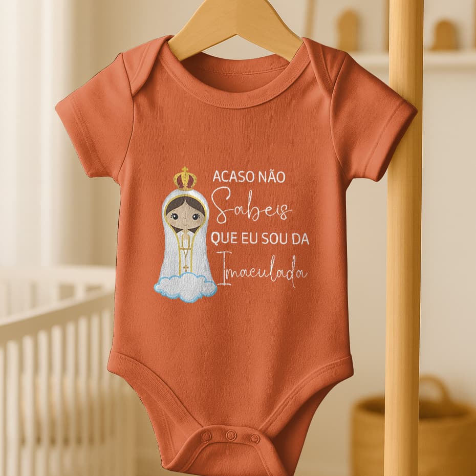 Body Infantil Nossa Senhora Imaculada | Estampa Religiosa Delicada