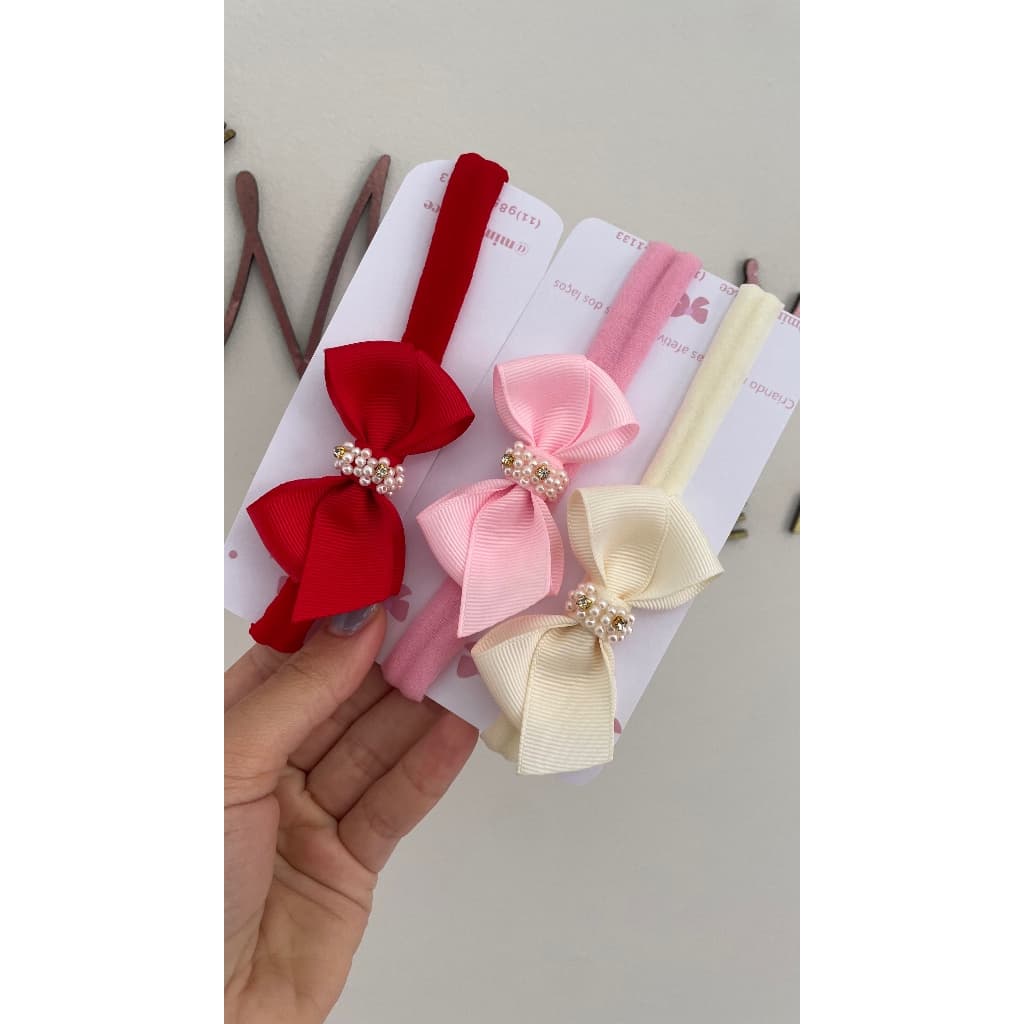 3 faixinhas de bebe | kit de faixinha| faixinha de bebe| laço para bebê rn| laços rn