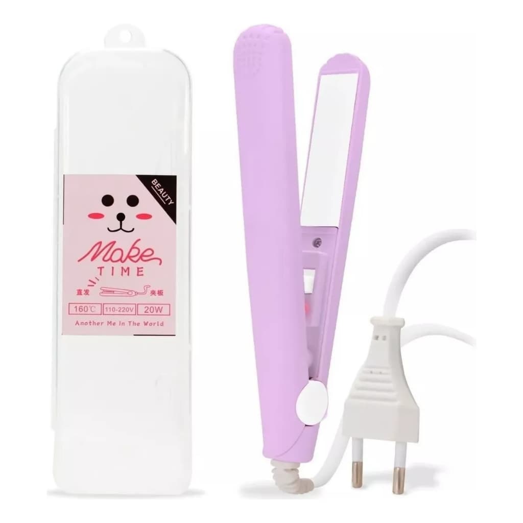 Mini Chapinha Prancha de Cabelo Portátil Bivolt com Case
