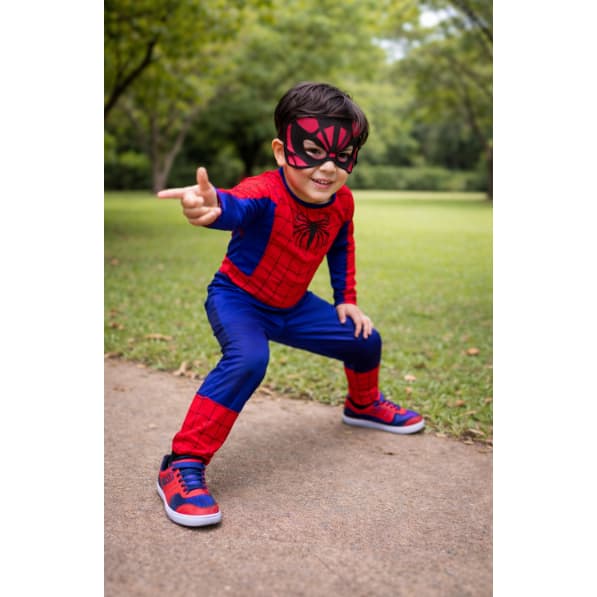 Fantasia menino Homem Aranha Longo com Espuma Infantil