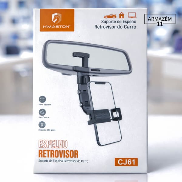 Suporte Celular Veicular Espelho Retrovisor Universal 360 Hmaston CJ61