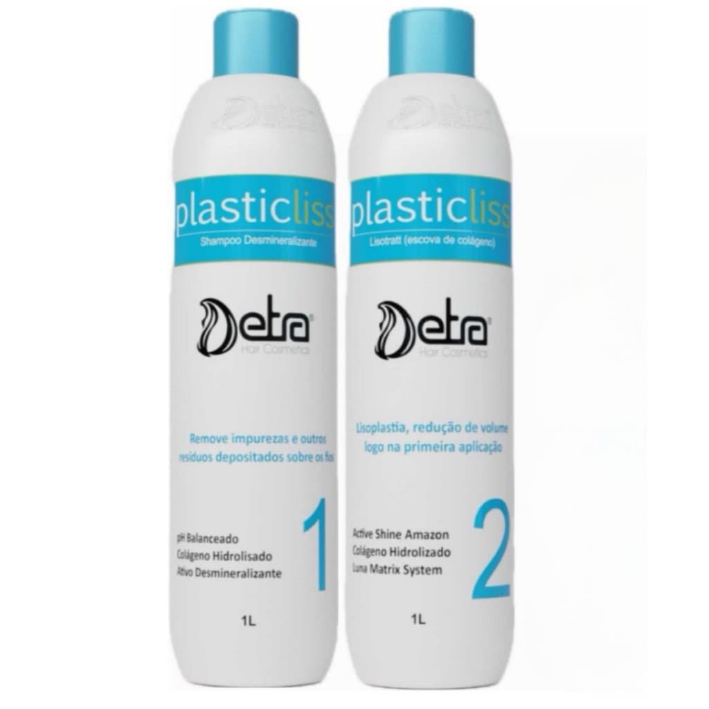 Kit Plástic Liss Shampoo + Lisotrat 2 Passos escova progressiva Alisamento sem formol 2x1L Organico