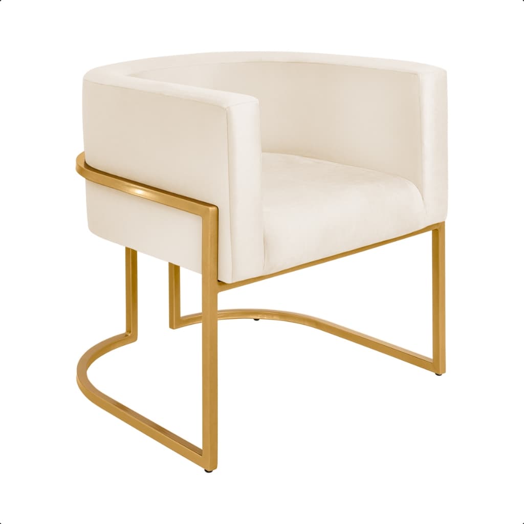 Poltrona Lua Decorativa Tecido Veludo Base de Ferro Suporta até 150kg Envio Rápido Cadeira Para Mesa De Jantar