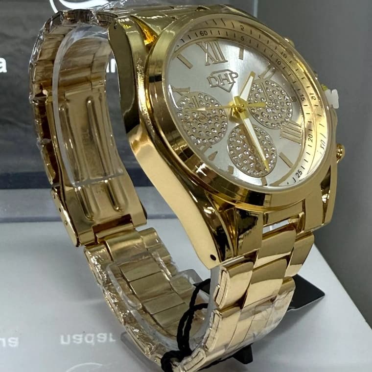 Relógio Feminino de Aço Analógico DHP MK a prova d'água Fashion Mulher