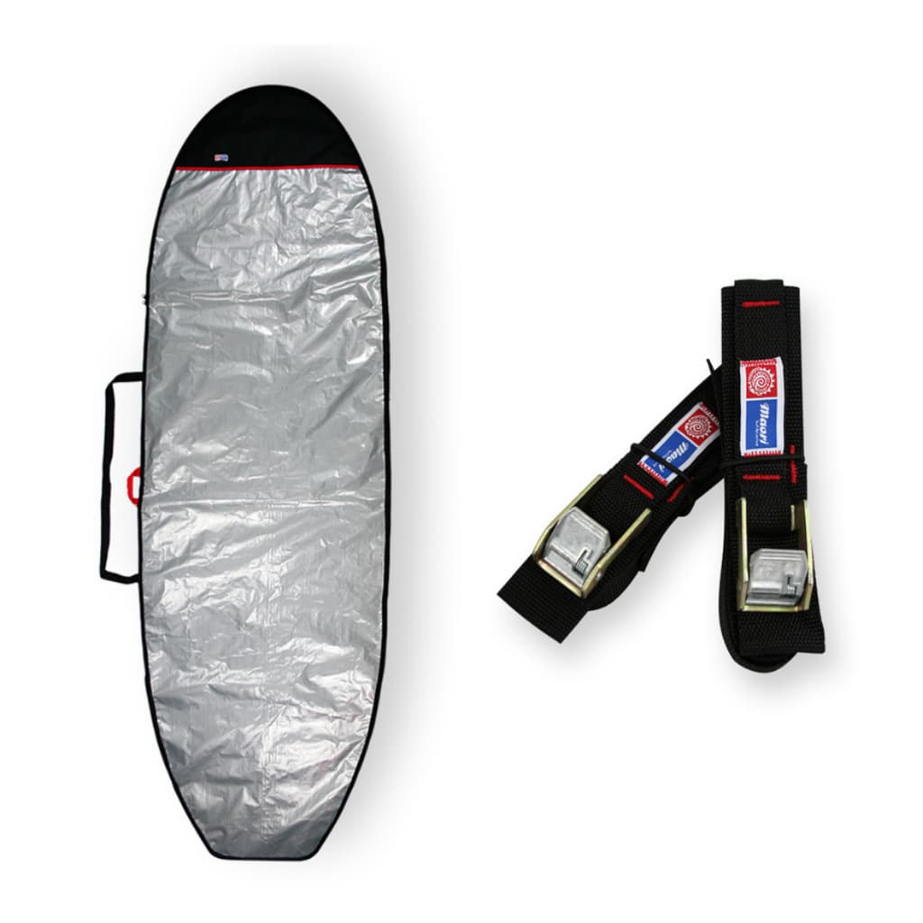 Capa Prancha Funboard Refletiva E Acolchoada 7'0 A 7'4 + Fita Rack 5m