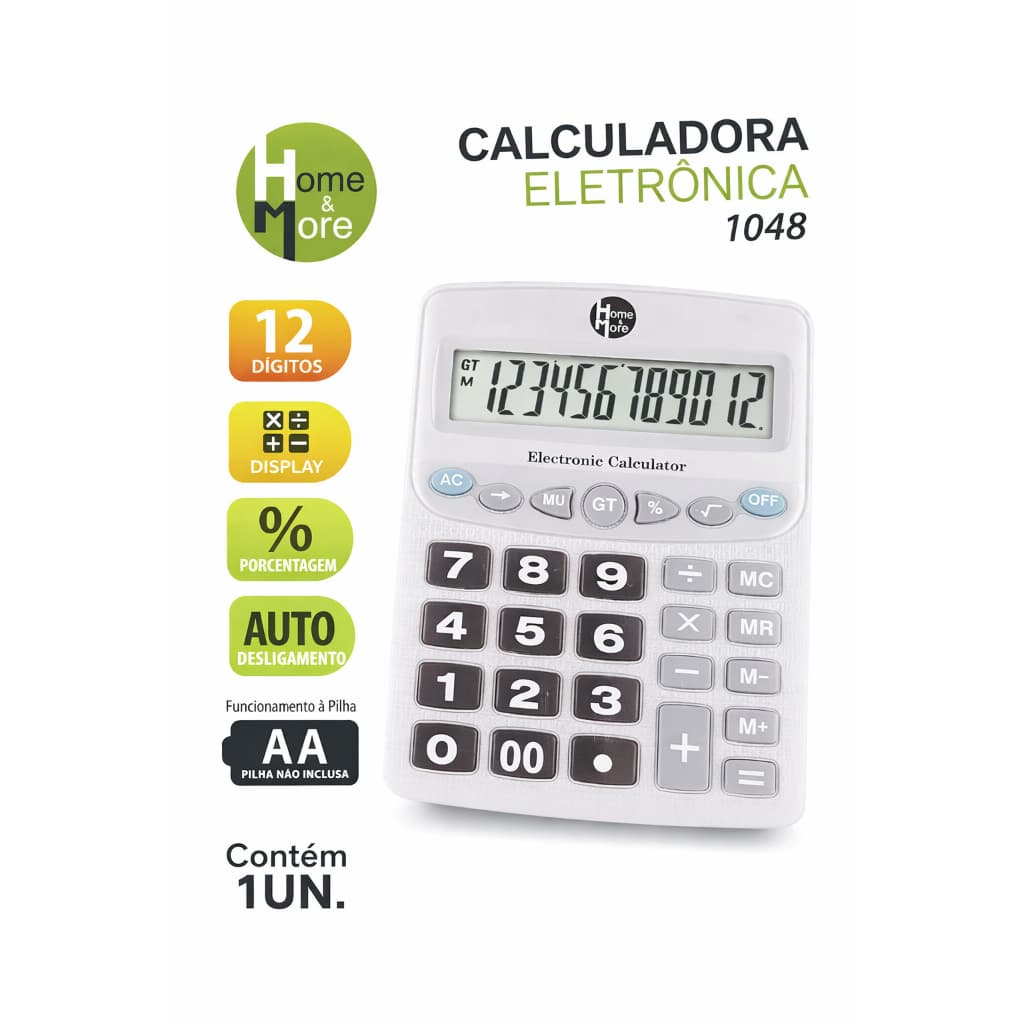CALCULADORA ELETRONICA CALCULADORA H&M CALCULADORA GRANDE 12 DIGITOS